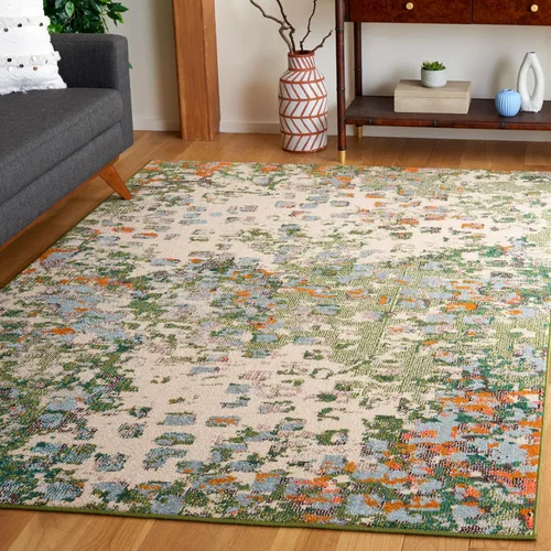 Miniatura 21 de SAFAVIEH colección Monaco MNC225E - Alfombra boho chic con diseño abstracto de acuarela, no suelta pelusa, para sala, habitación, comedor, oficina