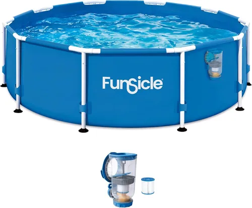 Miniatura 9 de Funsicle Actividad 8' x 30" Piscina redonda sobre el suelo, incluye bomba de filtro FiltraBoost 400 GPH con AutoSkimmer, cartucho de filtro tipo I