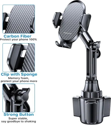 Miniatura 5 de Miracase Soporte para Portavasos y Teléfono para Auto, Soportes Universales para Teléfono para Tu Auto, Soporte Ajustable de Cuello Largo para Auto