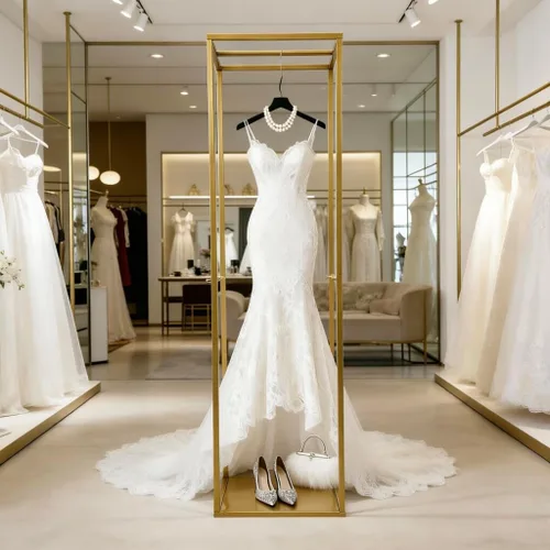 Miniatura 15 de Estante de ropa de 71 pulgadas con estantes, estante para vestidos de boda, estante de exhibición de ropa al por menor, resistente comercial