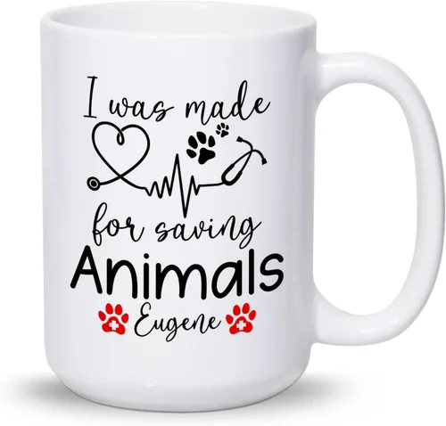 Miniatura 10 de Taza veterinaria personalizada, taza veterinaria de cuidado de animales, regalos para veterinarios, taza con nombre personalizado de veterinario