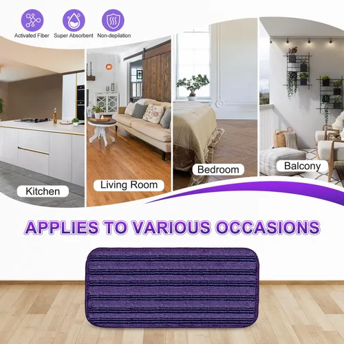 Miniatura 7 de Almohadillas catiónicas actualizadas e innovadoras para Swiffer Wet Jet y la mayoría de trapeadores de velcro de 10, 11 y 12 pulgadas, reemplazo