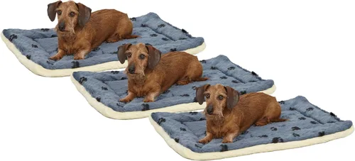 Miniatura 6 de Cama reversible para mascota, diseño en lana para perro o gato , 24 - pulgadas, Azul