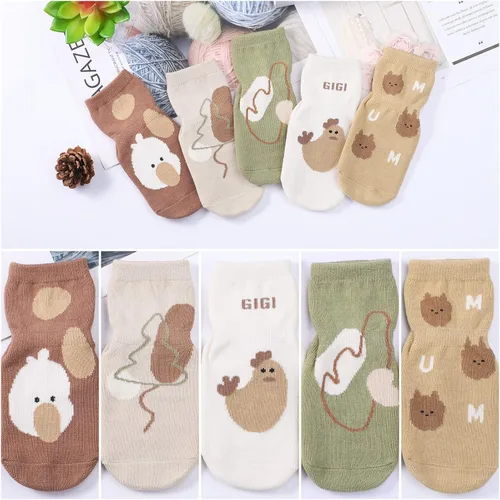 Miniatura 2 de BOOPH Calcetines antideslizantes para niños pequeños, 5 pares
