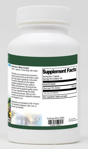 Miniatura 2 de Hoja de Olivo 10% - 450 mg (100 Cápsulas, ZIN: 520992)
