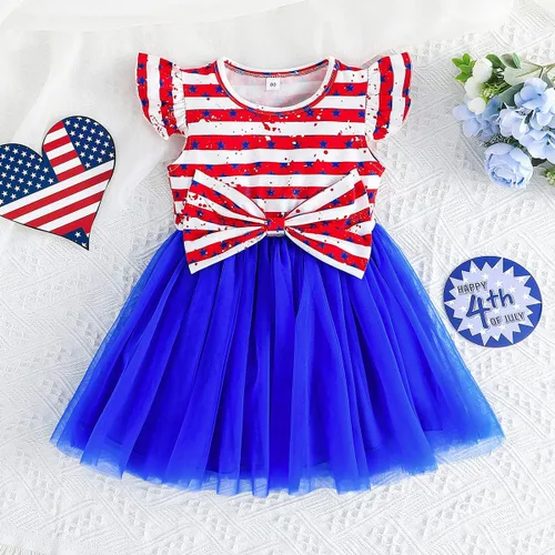 Miniatura 6 de LYQTloml Vestidos de bebé niña con volantes de manga larga con lazo entretejido floral princesa tutú faldas ropa para niñas pequeñas
