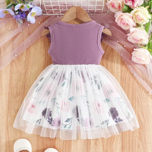 Miniatura 3 de Vestido de tul tutú para niñas pequeñas, sin mangas, con volantes, esponjoso, lindo, vestido de verano para fiesta escolar casual