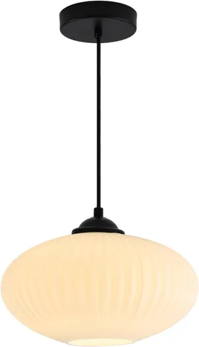 Miniatura 12 de Lámpara colgante de vidrio de leche dorada Luz colgante de latón antiguo, pequeñas luces colgantes blancas para isla de cocina, lámpara de techo