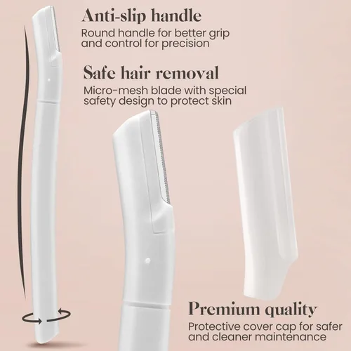 Miniatura 5 de Maquinilla de afeitar para cejas, rasuradora facial Dermaplane para mujer, afeitadora de cejas (8 unidades), eliminación de pelusa de melocotón