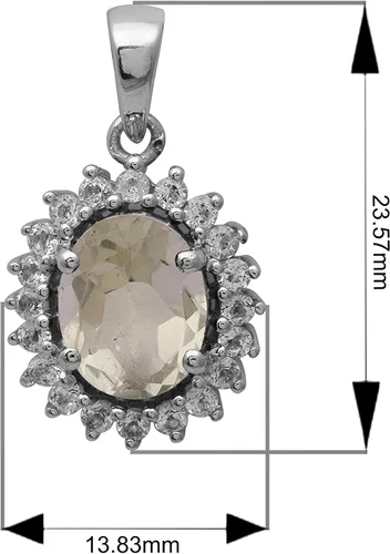 Miniatura 2 de Colgante de plata de ley 925 con amatista verde natural 280 quilates con topacio blanco