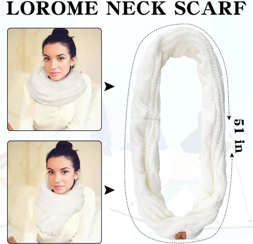 Miniatura 4 de Winter Hat Scarf Gloves and Ear Warmer, Warm Knit Beanie Hat Touch Screen Gloves Set Winter Gifts Neck Scarves for Women
