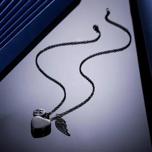 Miniatura 3 de MeMeDIY Collar personalizado con dije de urna de cenizas con estampado de pata de corazón, nombre personalizado, foto, fecha para mujeres, hombres