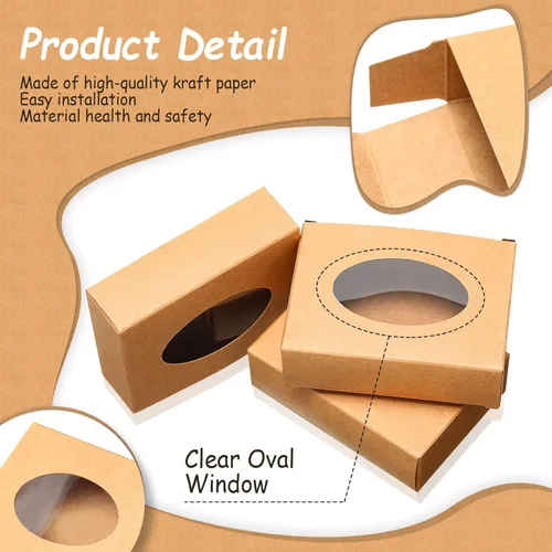 Miniatura 3 de Spakon 30 cajas de jabón para jabones caseros de 3.8 x 2.8 x 1.2 pulgadas, cajas de jabón rectangulares con ventana, pequeña caja de regalo