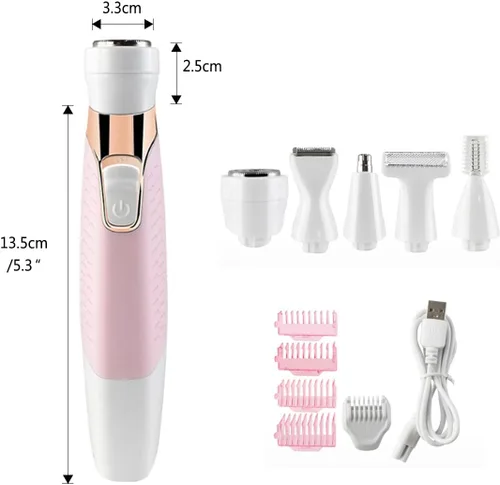 Miniatura 8 de Maquinillas de afeitar eléctricas para mujeres, removedor de vello facial para mujeres, cara, cejas, nariz, piernas, púbico, bikini, recortador