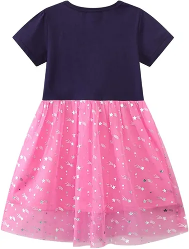 Miniatura 2 de VEOAY Vestidos tutú para niñas pequeñas, lindo vestido casual de falda de tul para verano, hogar, escuela, fiesta, 2-7T