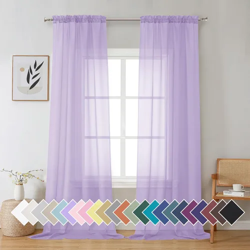 Miniatura 139 de Aiyufeng 2 paneles de cenefa transparente negra de 14 pulgadas de largo, cortinas cortas negras transparentes para dormitorio, cortinas de cocina