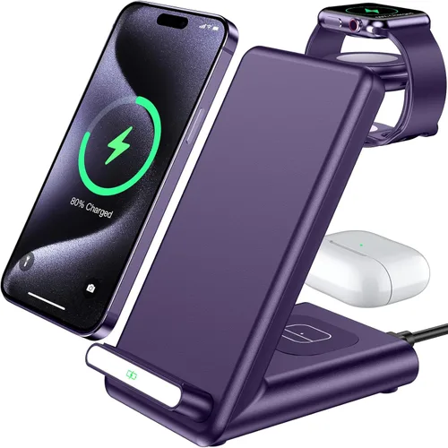 Miniatura 8 de Estación de carga inalámbrica, soporte de carga 3 en 1 hecho para Apple Watch Ultra 11 10 9 8 7 6 SE 5 4 3, cargador inalámbrico rápido hecho