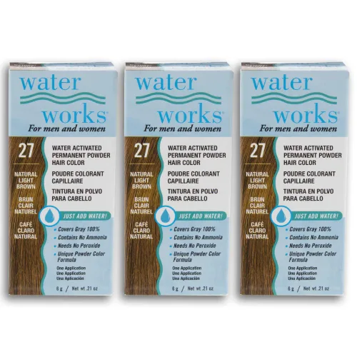 Miniatura 3 de Water Works Tinte en polvo, negro, tinte permanente para el retoque de raíces y cobertura completa, hombres y mujeres, paquete de 3