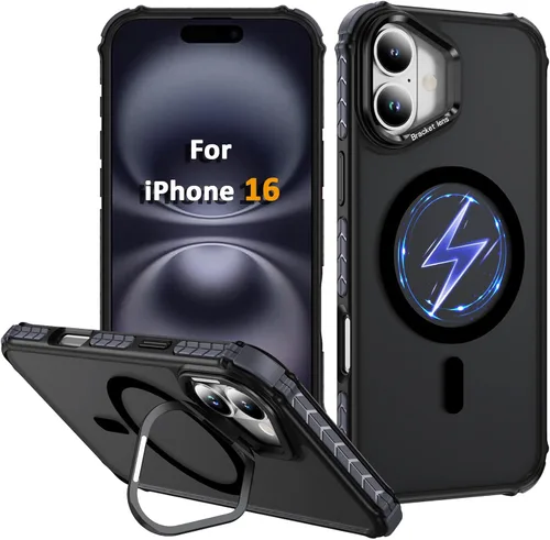 Miniatura 23 de i Phone 13 - Funda para iPhone 14, compatible con carga inalámbrica MagSafe, resistente, a prueba de golpes, soporte ajustable, color rojo mate