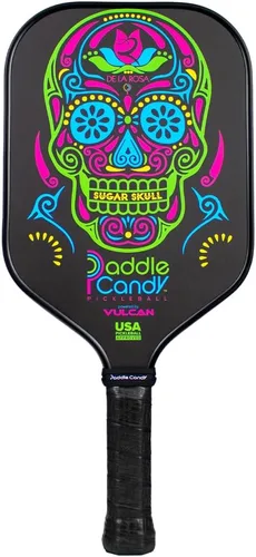 Miniatura 7 de Vulcan Paddle Candy Sugar Skull Pickleball Paddle Rendimiento híbrido Núcleo de polipropileno Aprobado por USAP Múltiples opciones Blanco