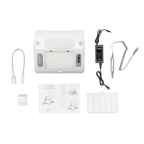 Miniatura 8 de Máquina de manicura 5 en 1 para taladro de uñas, 30000 rpm, secadora de lámpara de uñas eléctrica, colector de polvo de uñas para manicura de uñas
