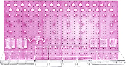 Azar Displays 900988-PNK Kit organizador de tablero de clavijas de 125 piezas (2-24 "X 24"")", rosa