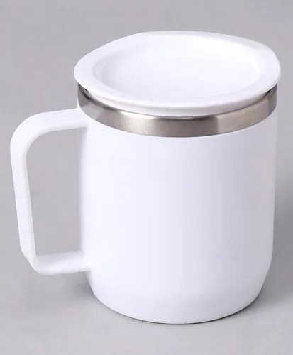 Miniatura 8 de ATCUSA Taza interior de acero inoxidable de 10 onzas con asa, taza de viaje al vacío de doble pared, taza con tapa, fabricada en la India, acabado