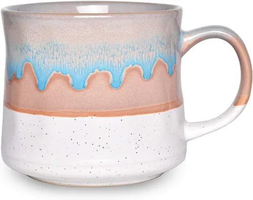 Miniatura 15 de Bosmarlin Taza de café grande de cerámica, taza de té grande para la oficina y el hogar, 21 onzas, apta para lavavajillas y microondas, 1 unidad Azul