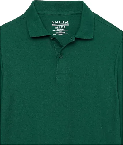 Miniatura 3 de Nautica Camisa polo de manga larga para uniforme escolar para niños, cierre de botón, cómoda, tela transpirable