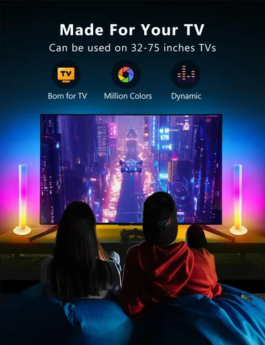 Miniatura 4 de Barra de luz RGB, barras de luz de juego con múltiples opciones de colocación, luces de juego LED inteligentes con sincronización de música y modos