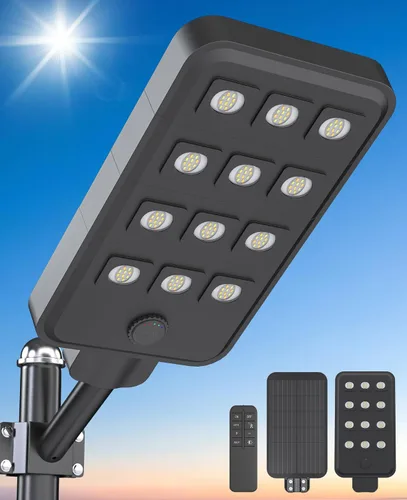 Miniatura 15 de JAYNLT X-13000W Luces de calle solares al aire libre, luces de estacionamiento comerciales ultragrandes de 6500K del atardecer al amanecer, luz