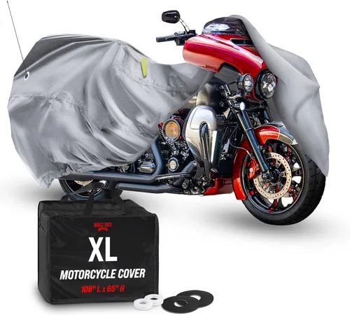 Miniatura 16 de Cubierta de protección para motocicleta de la marca Badass Motogear, con rayas reflectantes de seguridad nocturnas, escudos de calor, con badass