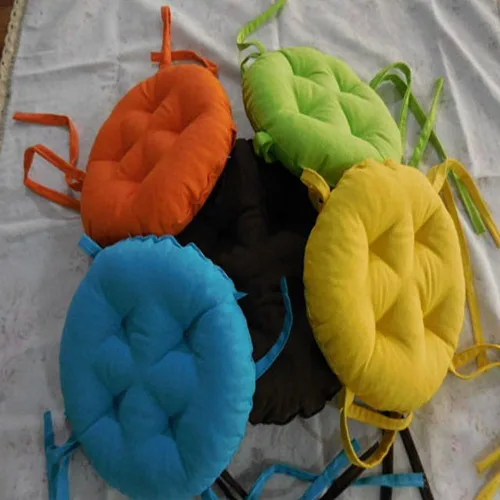 Miniatura 8 de Cojines de asiento redondos para exteriores con lazos, almohadillas para sillas de pana súper suaves, antideslizantes, herramientas para sillas