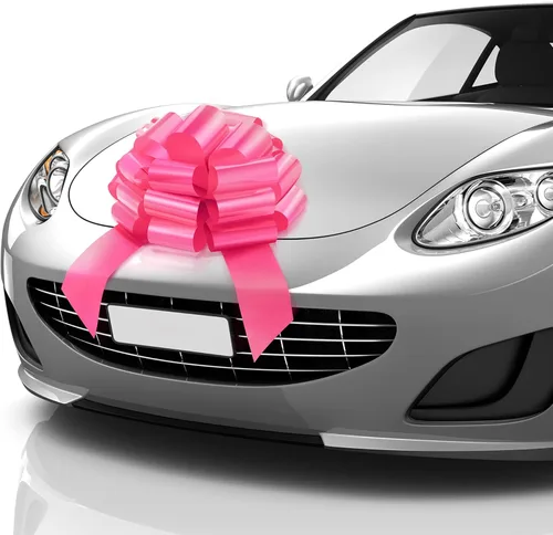 Miniatura 23 de Zoe Deco Lazo grande para automóvil (rojo, 18 pulgadas), lazos de regalo, lazo gigante para automóvil, lazo de cumpleaños, enorme lazo