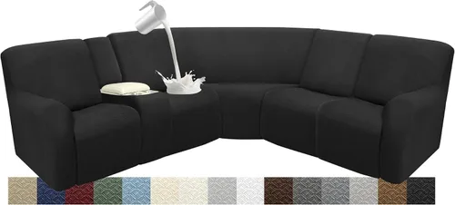 Miniatura 44 de Fundas impermeables de sofá reclinable modular para sofás reclinables, lavable en forma de L, para perros, fundas elásticas para sofá reclinable