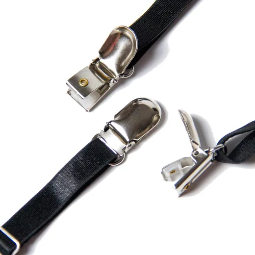 Miniatura 6 de Estancias de camisa para hombre, soportes para camisas, ligas de camisa, 1 par para hombres y mujeres (negro mágico), Negro