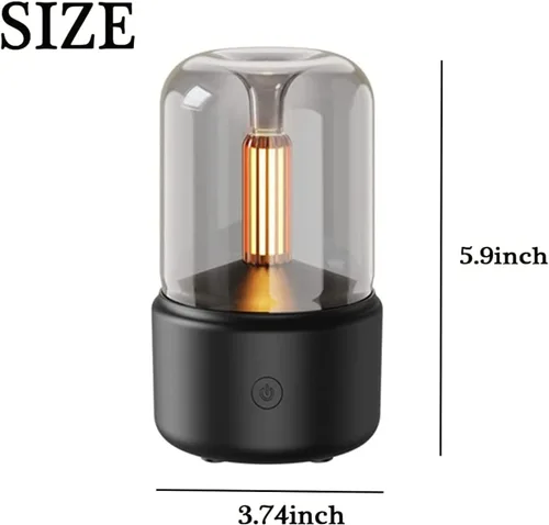 Miniatura 3 de Difusor de aire de llama a la luz de las velas, difusor de aceite esencial portátil, sin ruido, 4.1 fl oz, difusor de aroma sin agua, protección