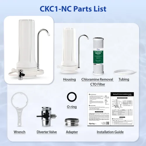 Miniatura 6 de iSpring CKC1-NC - Filtro de agua para encimera probado por SGS, sistema de filtración de agua potable para grifo, reduce la cloramina, los malos