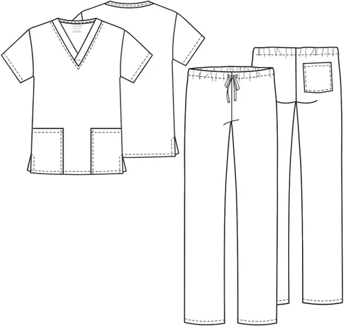 Miniatura 7 de CHEROKEE - Conjunto de pantalón y filipina unisex para dama