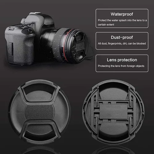 Miniatura 3 de Tapa para lente de cámara de 1.535 in, cubierta para lente de cámara Draduo, pinza central a presión, compatible con cámara Nikon Canon Sony