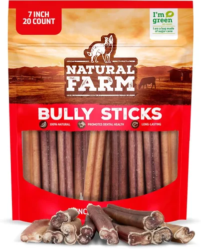 Miniatura 27 de Natural Farm Bully Sticks, sin olor, (6 pulgadas, 12 onzas), empaquetados por peso, masticables 100% de pene de toro, alimentados con pasto