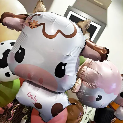 Miniatura 4 de Globos de vaca lindo globo de papel de aluminio, ideal para baby shower, cumpleaños y decoración de fiesta temática de animales de granja