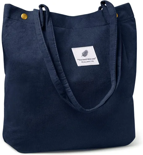 Miniatura 13 de Ndeno Bolsas de mano para mujer, bolsa de hombro de pana con bolsillo interior para trabajo, playa, almuerzo, viajes, compras, bolsos