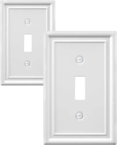 Miniatura 34 de Paquete de 2 placas decorativas de pared, placa de cubierta de toma de corriente eléctrica de níquel satinado para receptáculo, interruptor