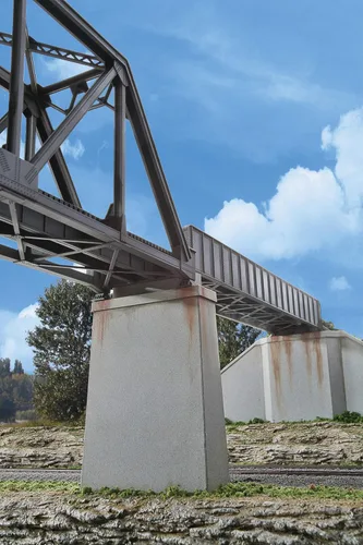 Miniatura 20 de Walthers Cornerstone Serie Kit Caballete de Escala HO con Puente de Viga de Cubierta de Acero
