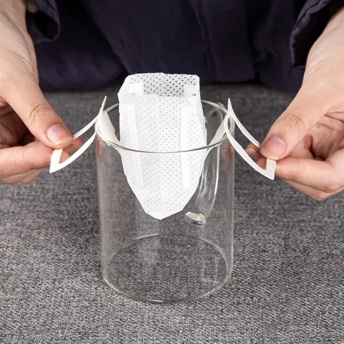 Miniatura 2 de PARACITY 50 bolsas de filtro de café portátiles con diseño de orejas colgantes, bolsa de papel desechable de filtro de café por goteo de una sola