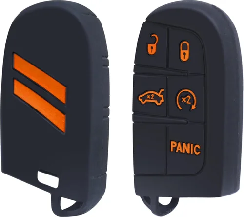 Miniatura 14 de YOSRTER - Paquete de 1 funda protectora de silicona para llave remota, con 5 botones, carcasa para llave de automóvil, accesorio (borde azul)