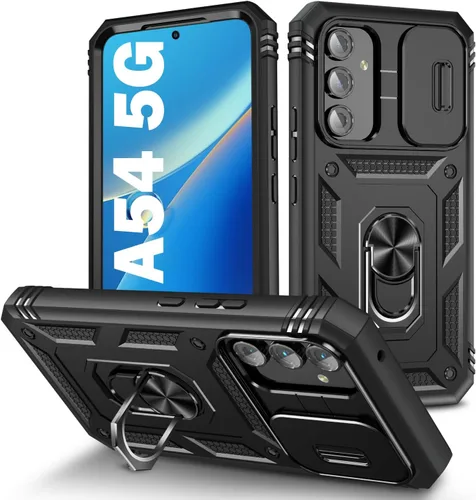 Miniatura 115 de PASNEW Funda para Samsung Galaxy A54, Soporte Metálico y Cubierta Deslizante para Cámara, Militar Multicapa Resistente de Cuerpo Completo a Prueba