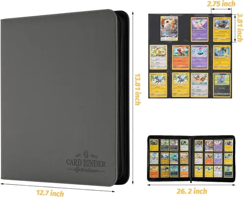 Miniatura 4 de Carpeta de Tarjetas de Intercambio, Carpeta de Colección de Tarjetas con 720 Bolsillos de Carga Lateral, Carpeta de Álbum de 12 Bolsillos