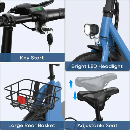 Miniatura 8 de RIDWIND Electric Scooter with Seat for Adults, 450W Motor Foldable E Scooter for Adults with LCD Display,15.5MPH, 20 Miles Range, Max Load 265LB
